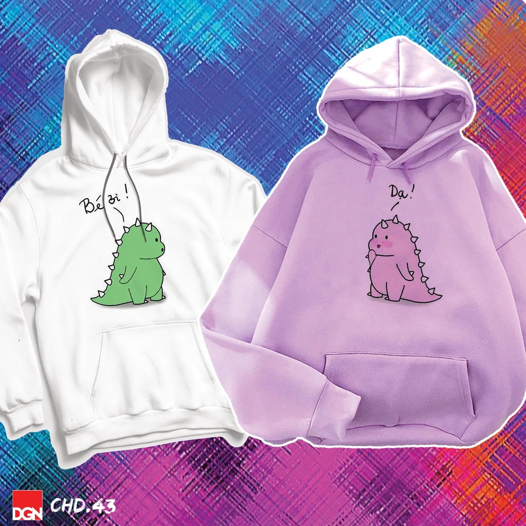 áo dài tay có nón khủng long đôi đáng yêu CHD.43