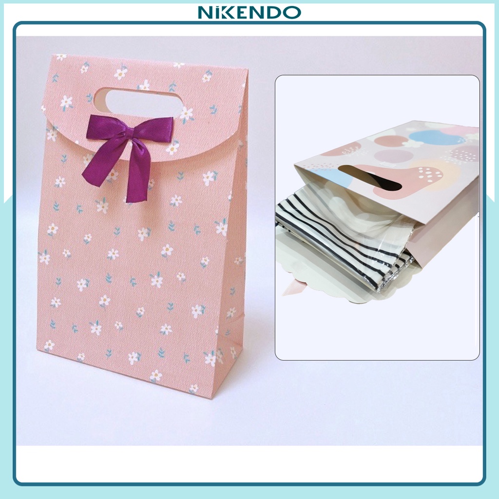 Túi Hộp Đựng Quà Có Nơ Không bao gồm Khăn Lụa Quàng Cổ Vuông Chữ Nhật Dài TQ1