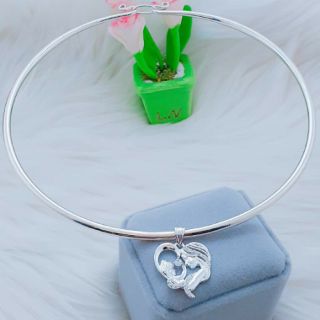 Kiềng cổ trơn bạc ta cho nữ( không mặt)