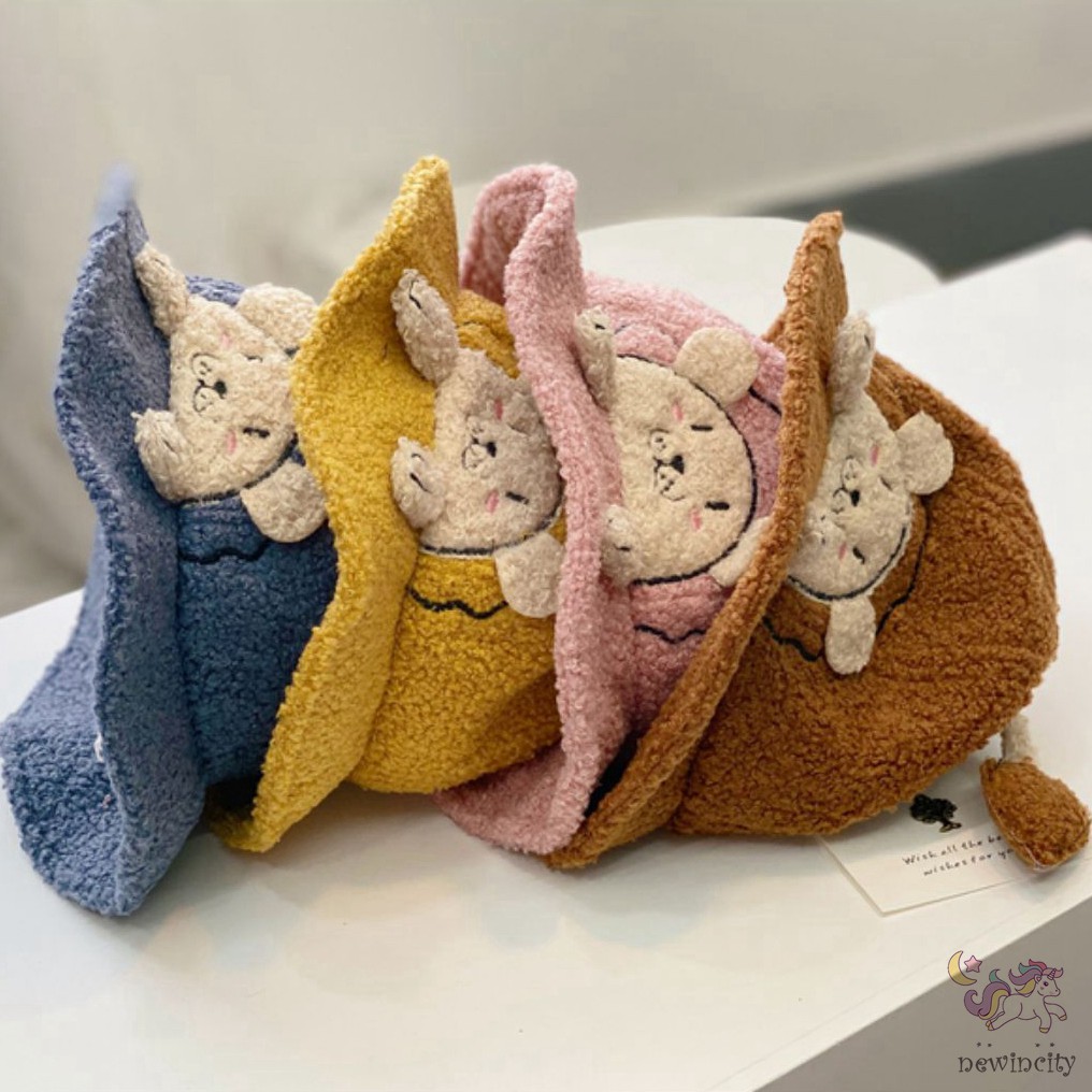 Mũ Len Lông Cừu Kiểu Hoạt Hình Phong Cách Hàn Quốc Cho Bé