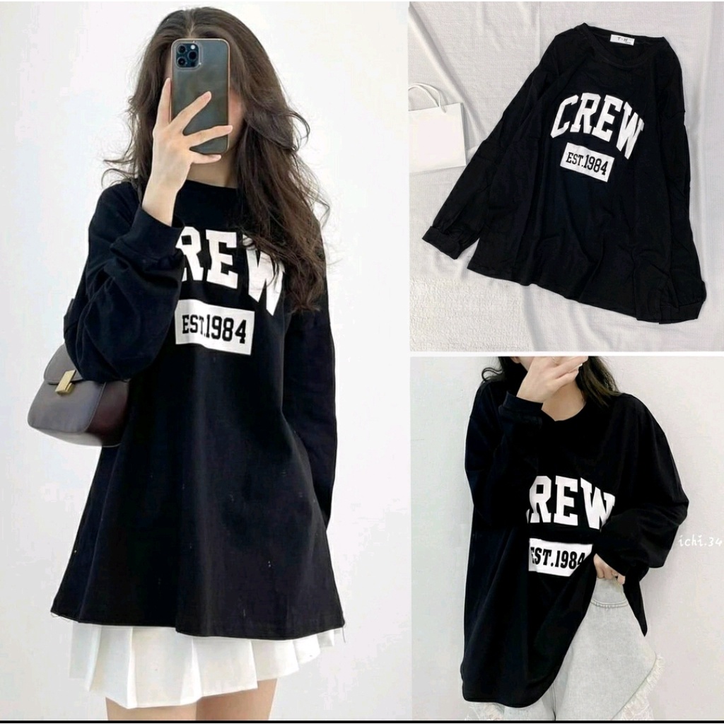 🍓Áo thun nữ dài tay Crew hot trend 🍒Áo thu đông ulzzang