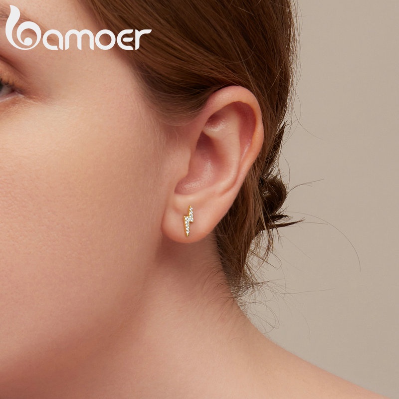 Bông tai BAMOER xi bạc 925 đính đá zircon sang trọng