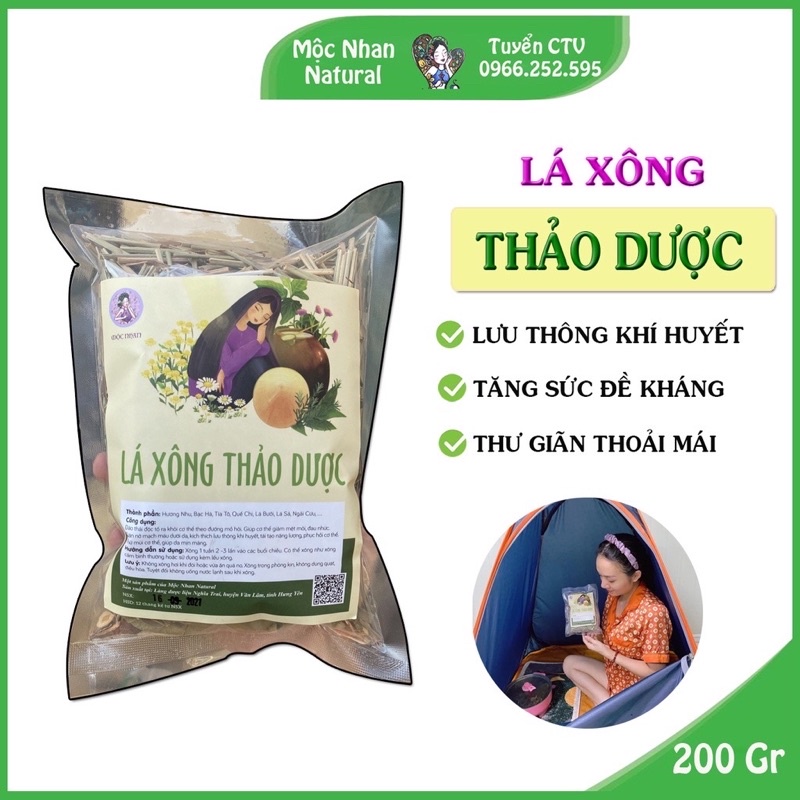 Lá xông toàn thân từ thảo dược, xông  sau sinh phục hồi sức khỏe, mùi thơm dễ chịu, MỘC NHAN