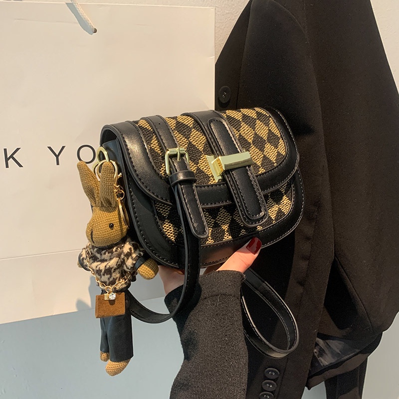 Túi đeo chéo vai IELGY họa tiết hình thoi nhỏ nhắn thời trang phổ biến