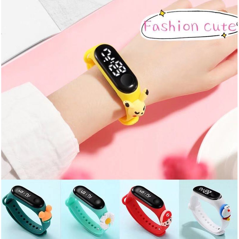 Đồng Hồ Đeo Tay Điện Tử Dạ Quang Chống Nước Kiểu Hoạt Hình Cho Bé Tiểu Học Và Trung Học