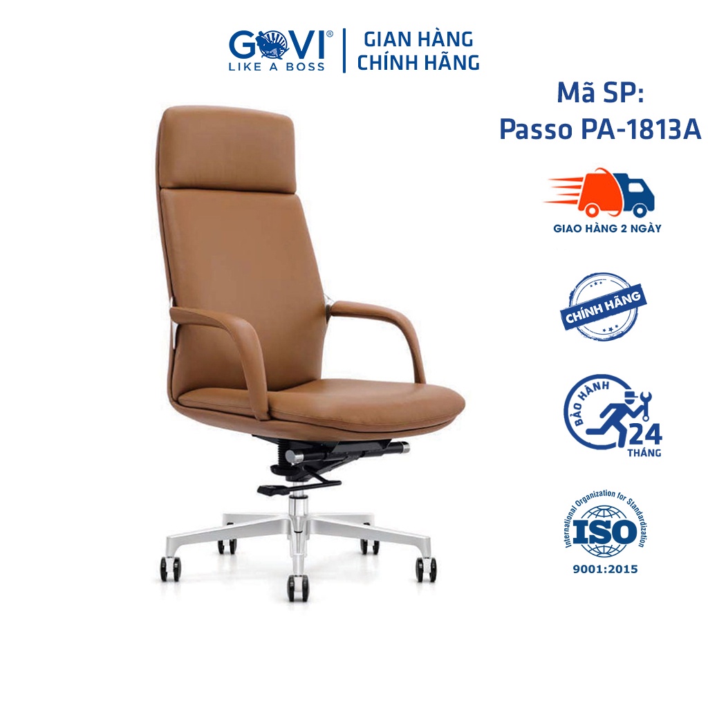 Ghế lãnh đạo GOVI Passo PA-1813A Da bò Italy nhập khẩu