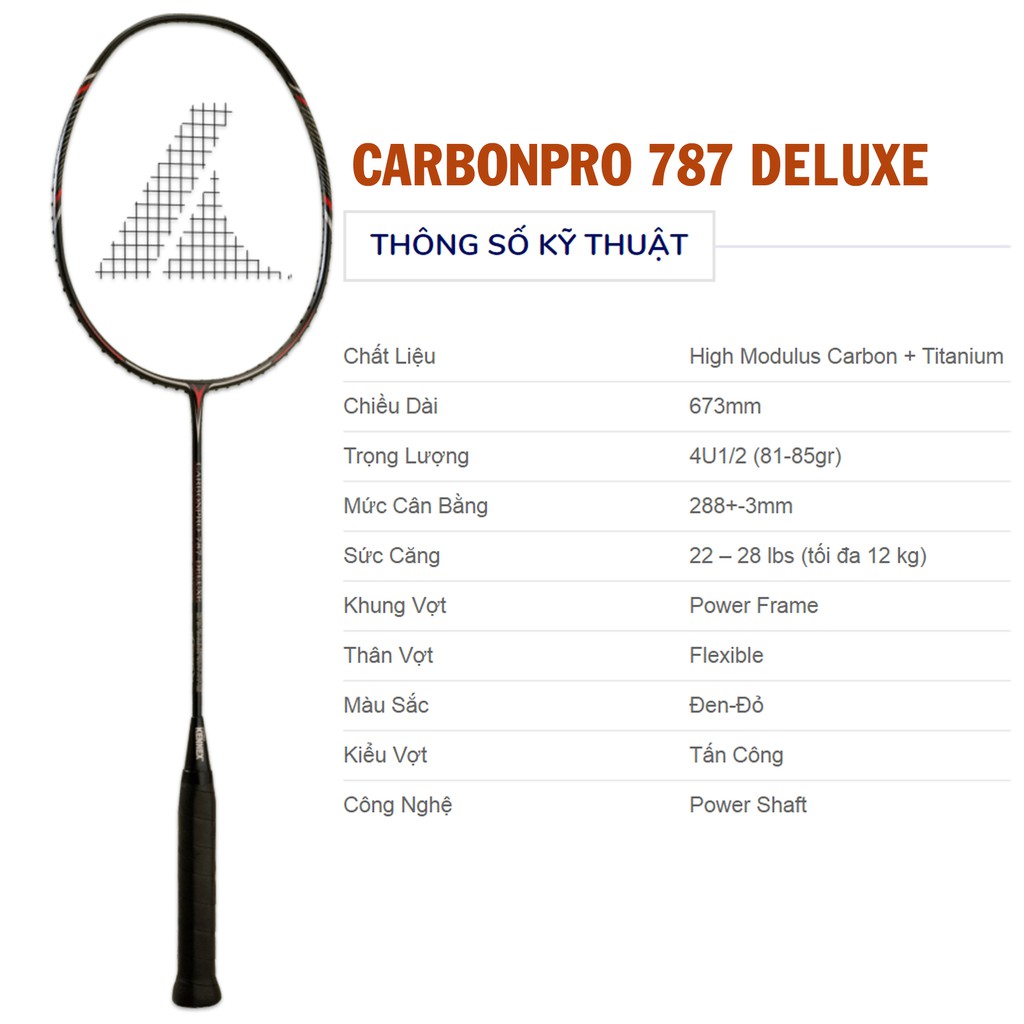 Vợt cầu lông ProKennex CARBON PRO 787 DELUXE