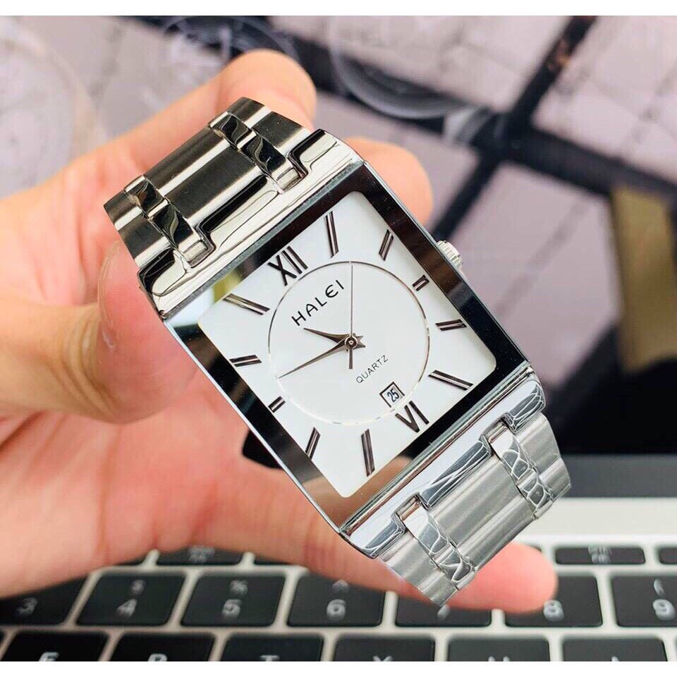 Đồng Hồ Nam, Nữ HALEI HL88 Khung Thép Cao Cấp Mặt Vuông Lịch Lãm Sang Trọng
