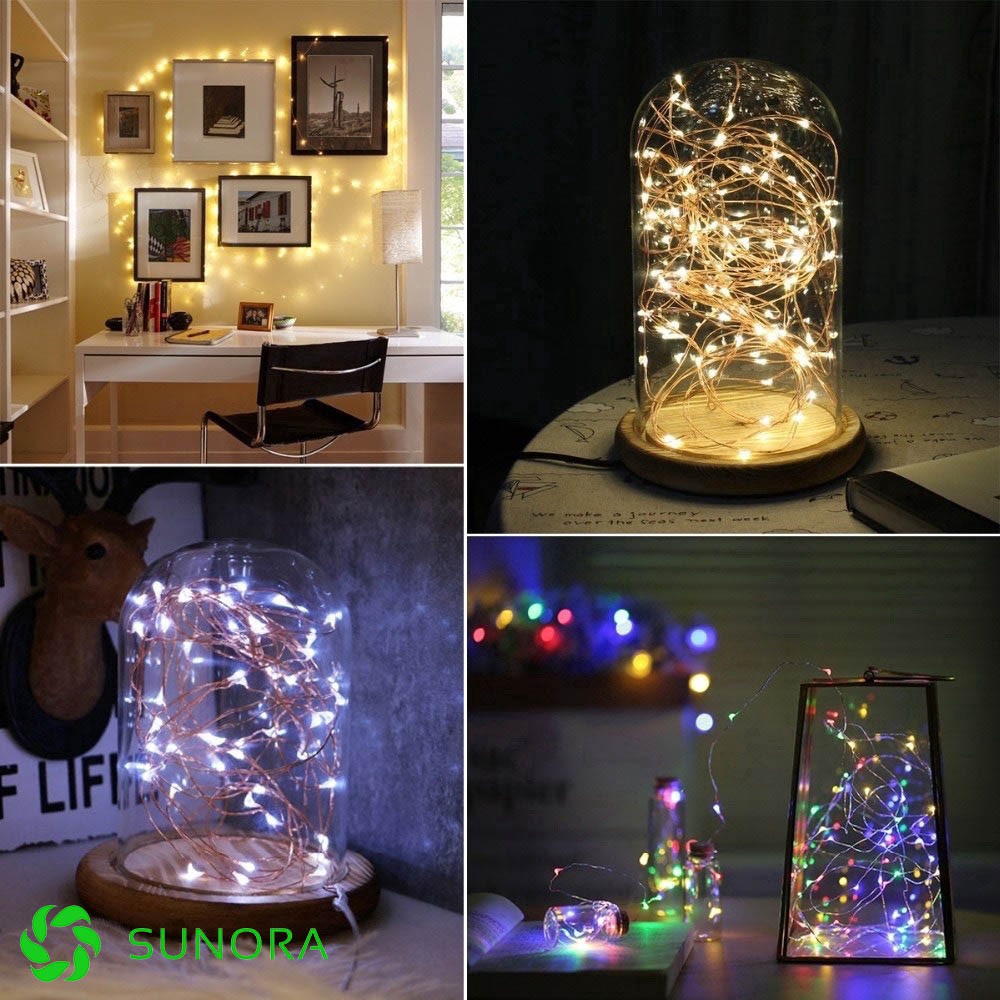 Đèn Led Dây Trang Trí Dùng PIN AA, USB 1m-10m - Đèn Đom Đóm Fairy Light