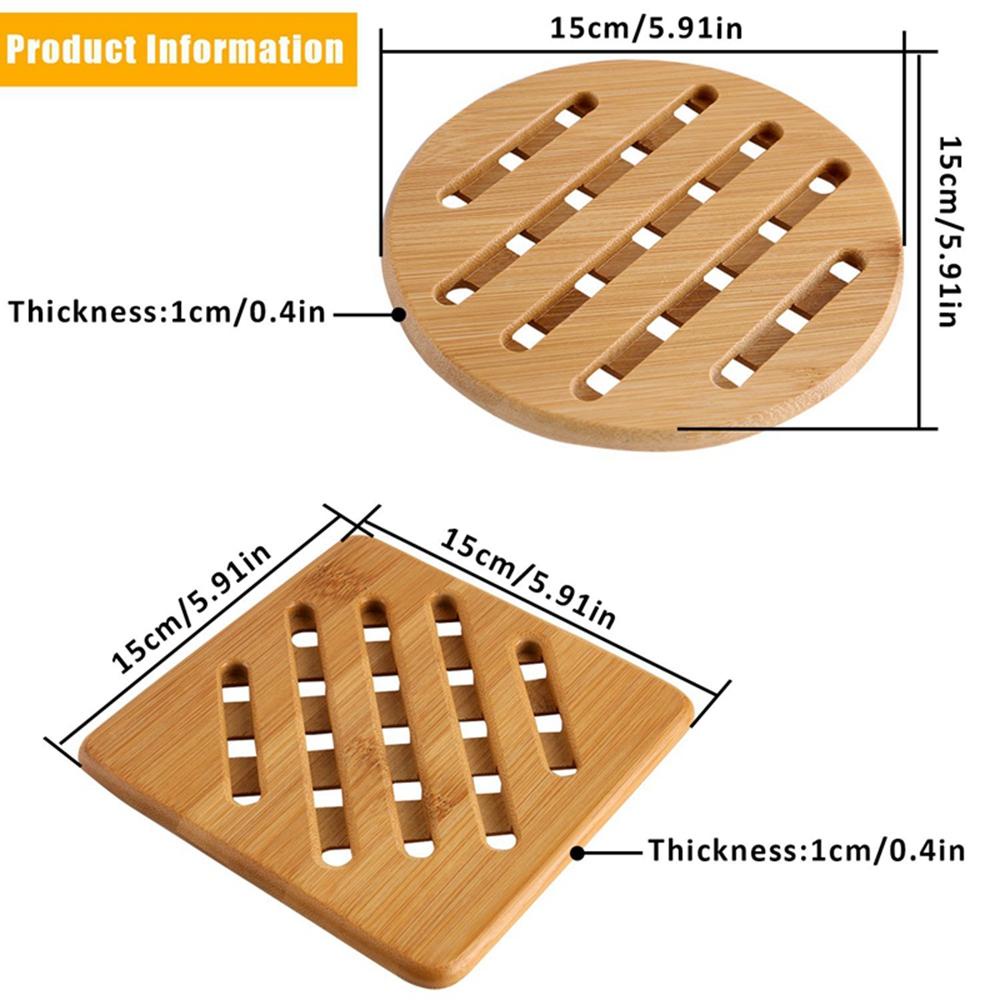 Giá Đỡ Cốc / Đĩa Bằng Tre Cách Nhiệt Chống Trượt Tiện Dụng