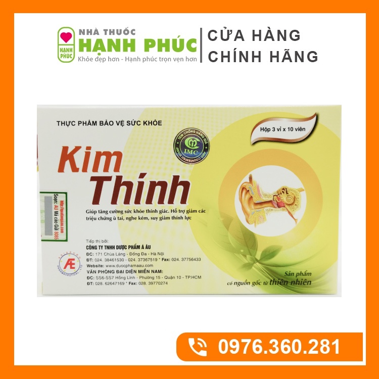 Kim Thính - Hỗ Trợ Giảm Ù Tai, Nghe Kém, Suy Giảm Thính Lực - Hàng Chính Hãng (Hộp 30 Viên)