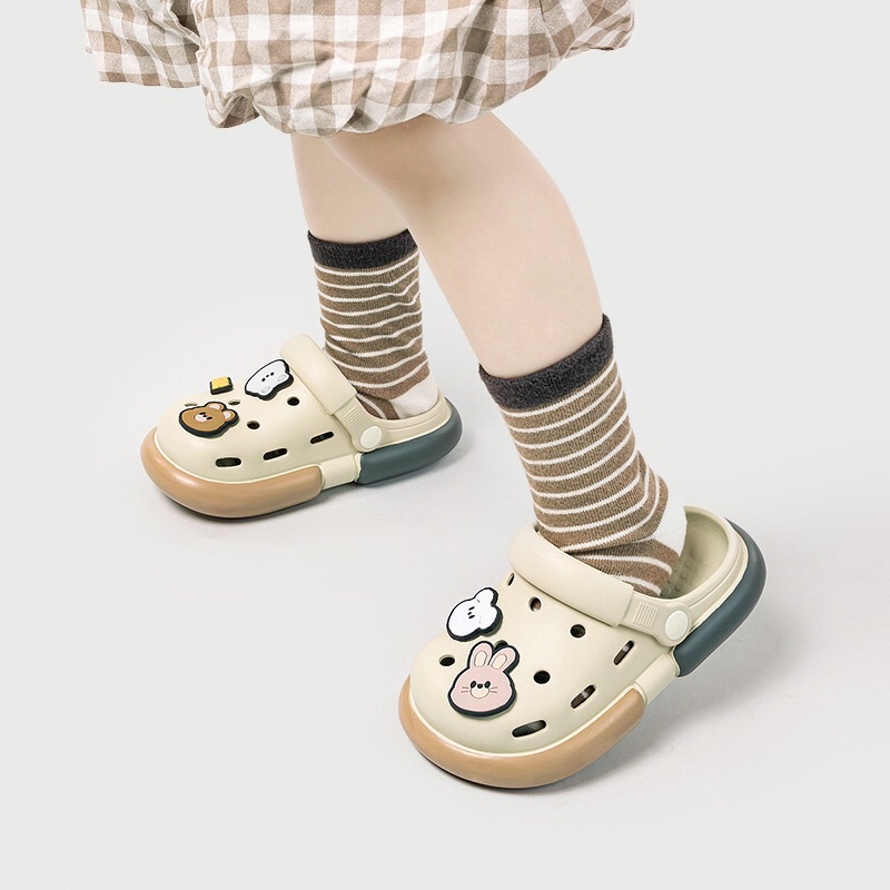Dép sục cho bé Mario Gấu mèo cute cưng xỉu có quai hậu mã SMB2
