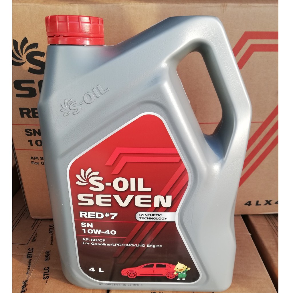 Dầu nhớt ô tô cao cấp nhập khẩu Hàn Quốc SN 5W30 10W40 máy xăng S-OIL RED#7