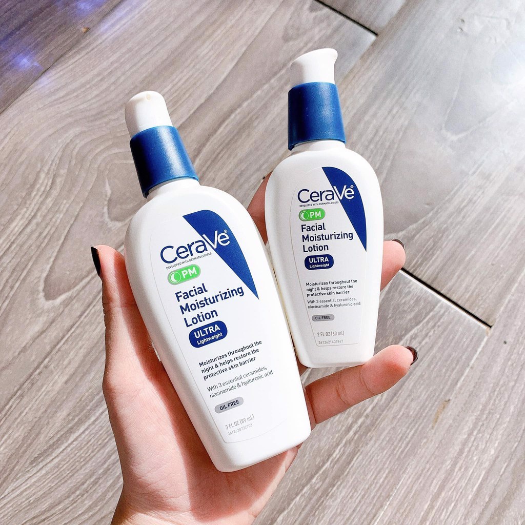 Kem Dưỡng Ẩm Sáng Da Ban Đêm Dịu Nhẹ CERAVE PM Facial Moisturizing Lotion Ultra Lightweight - 89ml