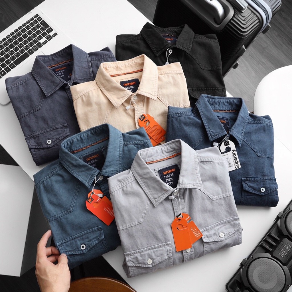 Sơ-mi Denim vải Kaki cực đẹp | BigBuy360 - bigbuy360.vn