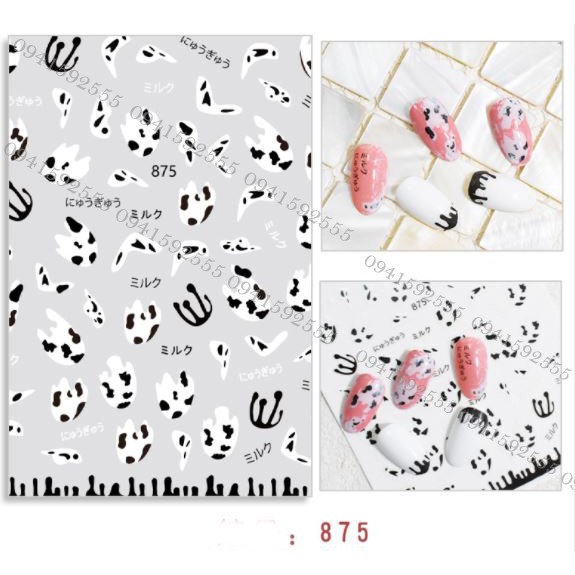 Sticker mẫu bò sữa mã 874 - 875