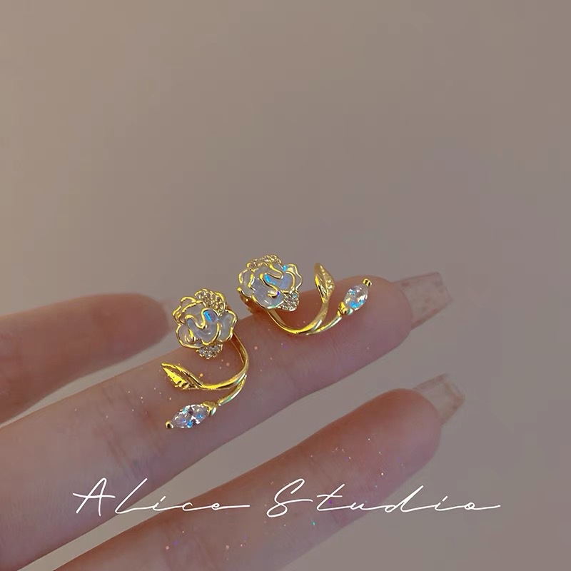 Bông Tai Hoa Hồng Hai Đầu Tháo Rời Được Phong Cách Thời Trang Mới 2022