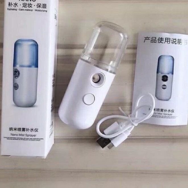 [Siêu rẻ] Máy phun sương mini cầm tay, xịt khoáng, tạo ẩm, xông hơi mặt nano