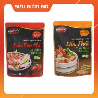 Nước dùng hoàn chỉnh lẩu kim chi, lẩu thái Barona gói 180 g - Gia vị làm nước lẩu cốt lẩu cô đặc ngon hơn Haidilao