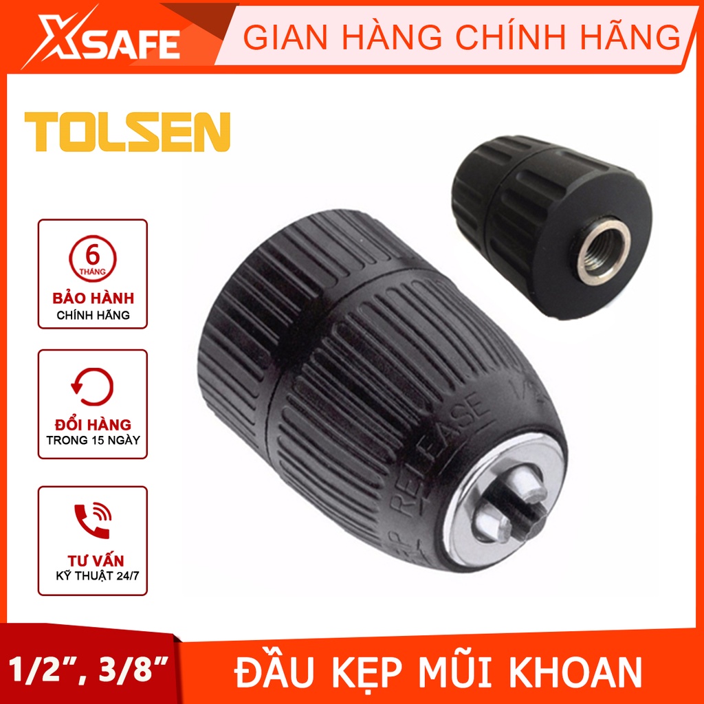 Đầu kẹp mũi khoan tự động không chìa Tolsen, đầu khoan không chìa tương thích nhiều loại mũi khoan - [CHÍNH HÃNG][XSAFE]