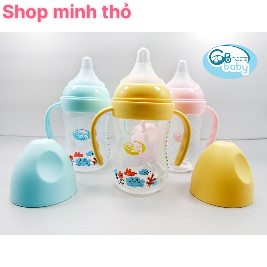 Bình sữa 🌸GB BABY🌸 Bình PP Bottle cổ rộng - có tay cầm size 180ml/240ml - An toàn cho bé