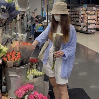 KIM- Sơ mi kẻ xanh trắng