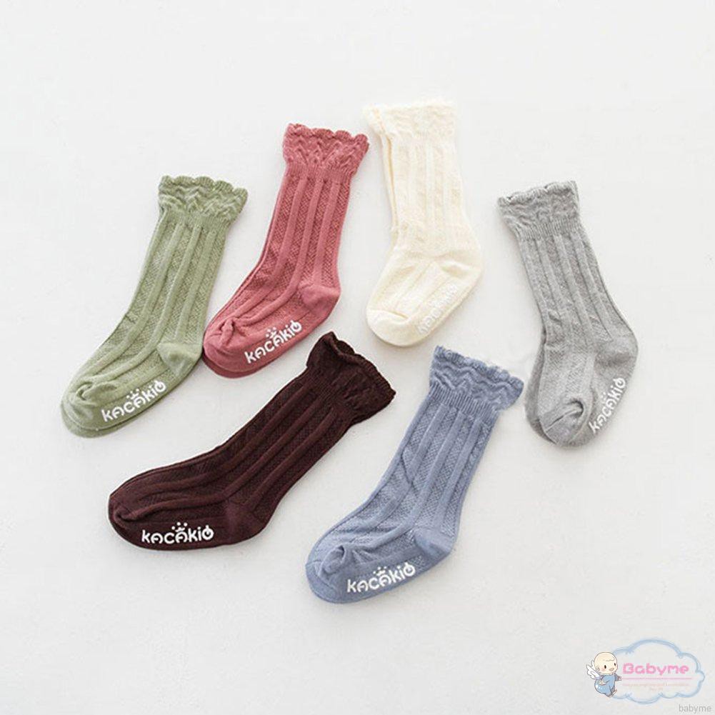 Vớ cotton cao cổ họa tiết sọc ngang xinh xắn dành cho bé gái