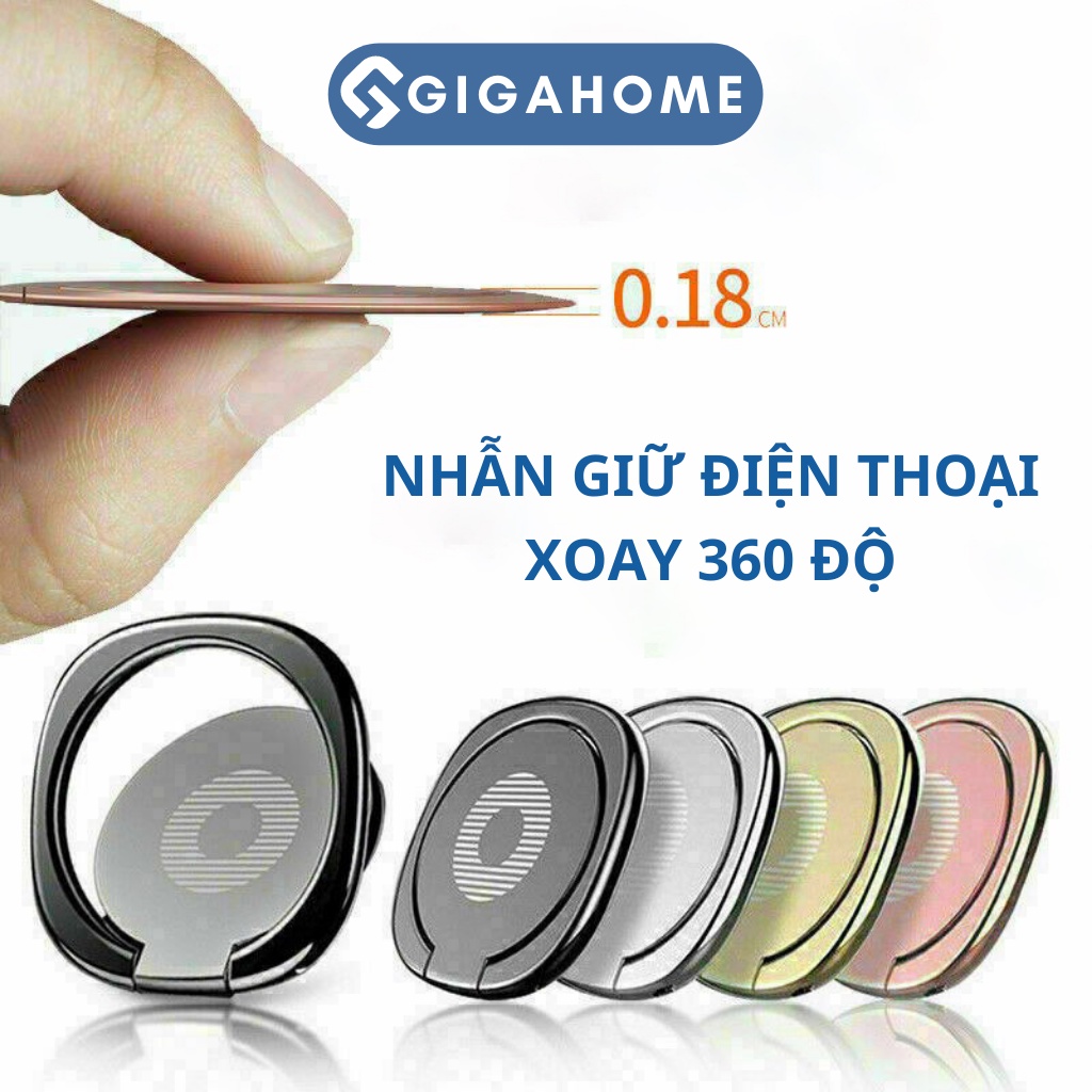 Giá Đỡ Chiếc Nhẫn Cho Điện Thoại Và Máy Tính Bảng GIGAHOME Xoay 360 Độ, Mỏng Nhẹ 6751