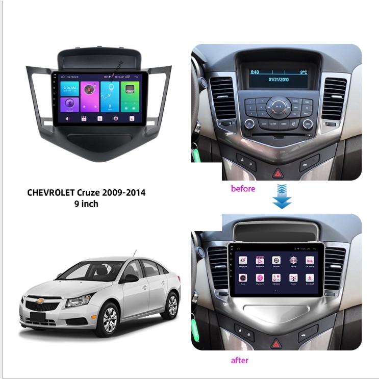 Màn Hình Android 9 inch Cho Xe LACETTI/ CRUZE 2009-2014 - Đầu DVD Chạy Android Kèm Mặt Dưỡng Giắc Zin LACETTI/CRUZE