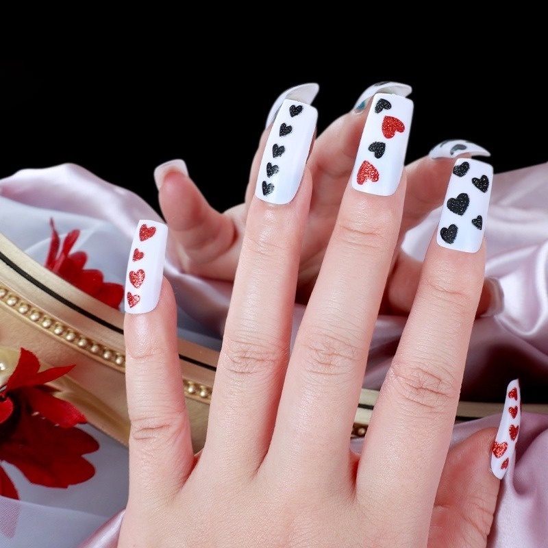 1 Bộ Nhãn Dán Móng Tay 3D Lấp Lánh Tự Dính Chống Thấm Nước Dễ Thương