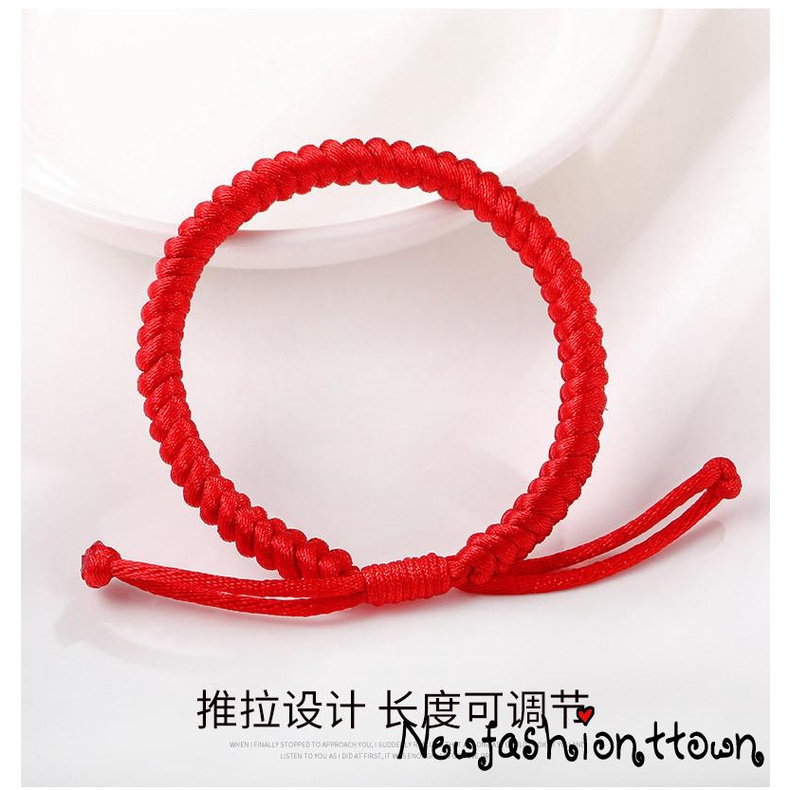 Nfashion-men Vòng Đeo Tay Dây Đỏ May Mắn Trung Hoa Tây Tạng Có Thể Điều Chỉnh Kích Thước Cho Nữ
