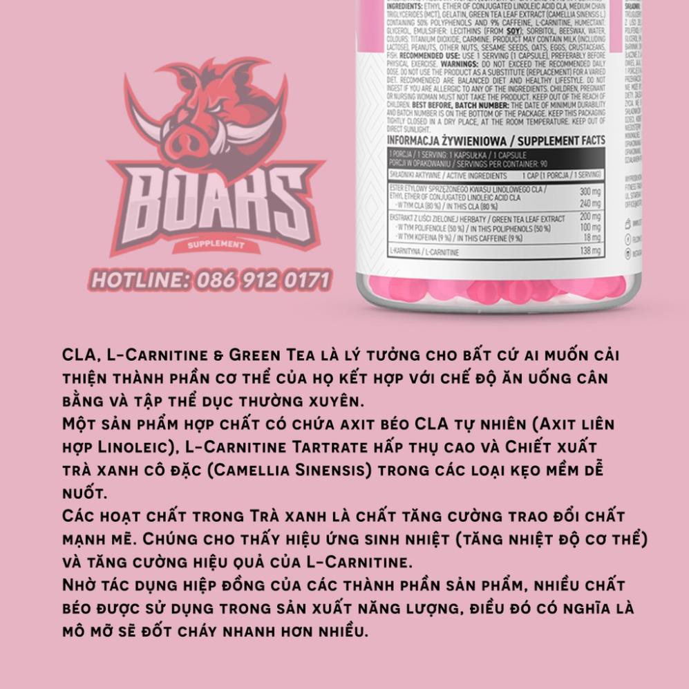 CLA + CARNITINE + GREEN TEA - HỖ TRỢ GIẢM MỠ KÊT HỢP TINH CHẤT TRÀ XANH CỦA OSTROVIT