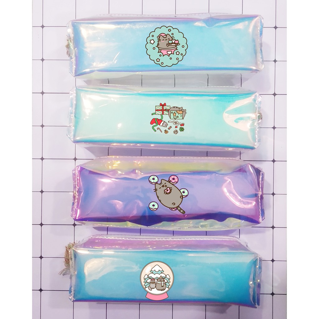 Hộp bút pusheen HBHI9 hộp bút hologram hộp bút trong hoạt hình dễ thương