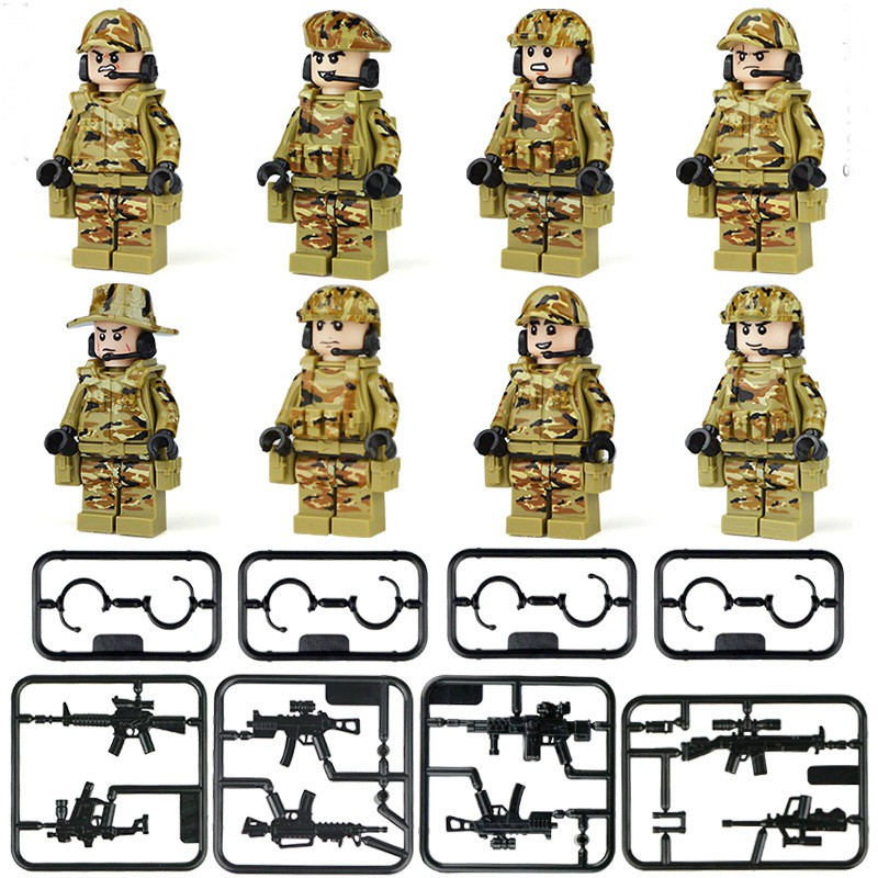 COMBO 8 Minifigures Nhân Vật Lính Trung Quốc Kèm Trang Bị Vũ Khí NO.324 - Mini Quân Sự