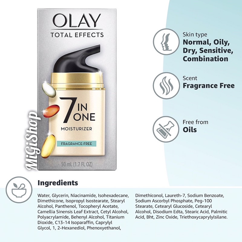 Kem Dưỡng Da Chống Lão Hoá Olay Total Effects 7in1 Moisturizer Fragrance Free 50ml