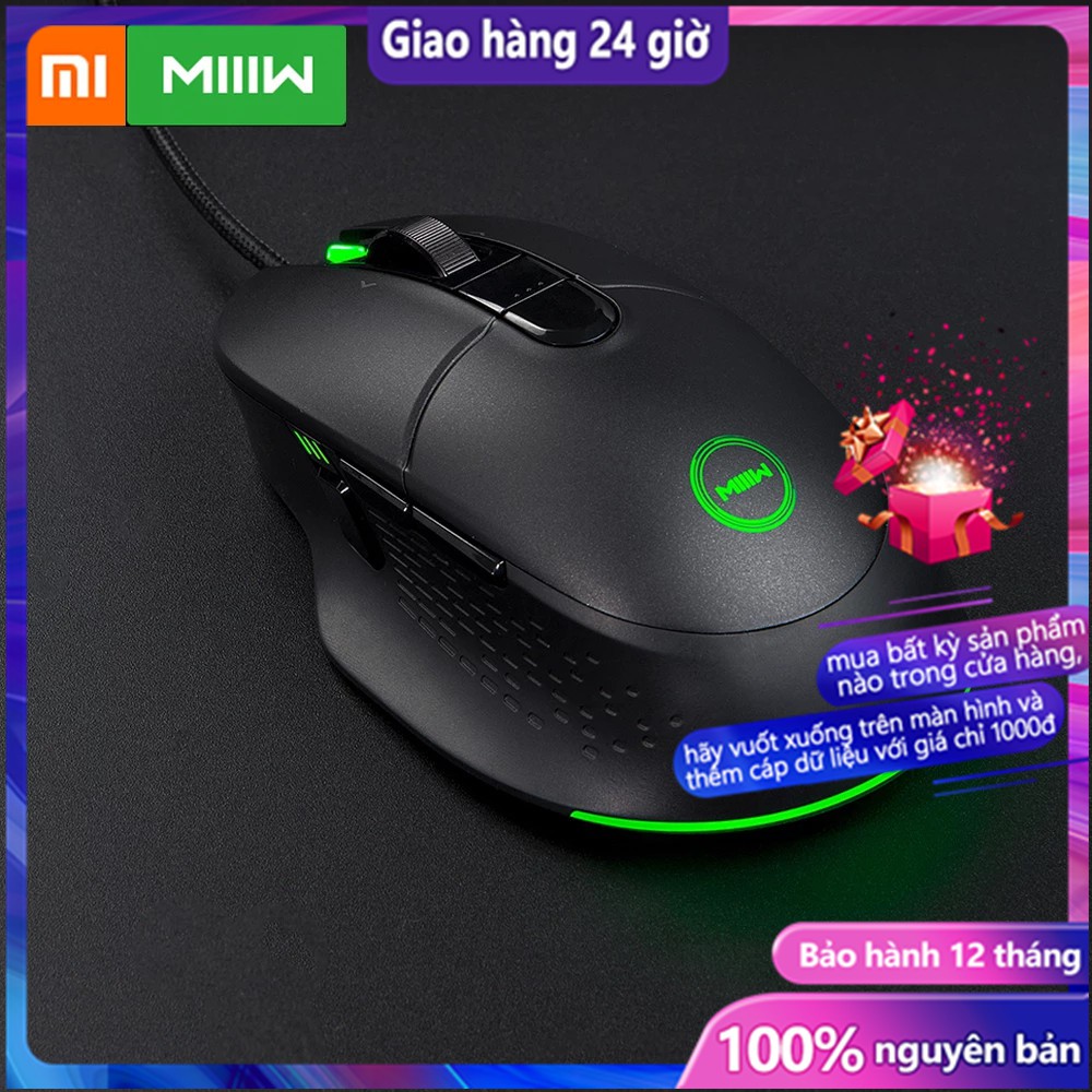 Xiaomi MIIIW 700G RGB Colorful Gaming Mouse 32bit 6 Button Wired Gaming Mouse 7200DPI Ergonomic Gamer PC Laptop Computer Mouse 1000Hz MWGM01