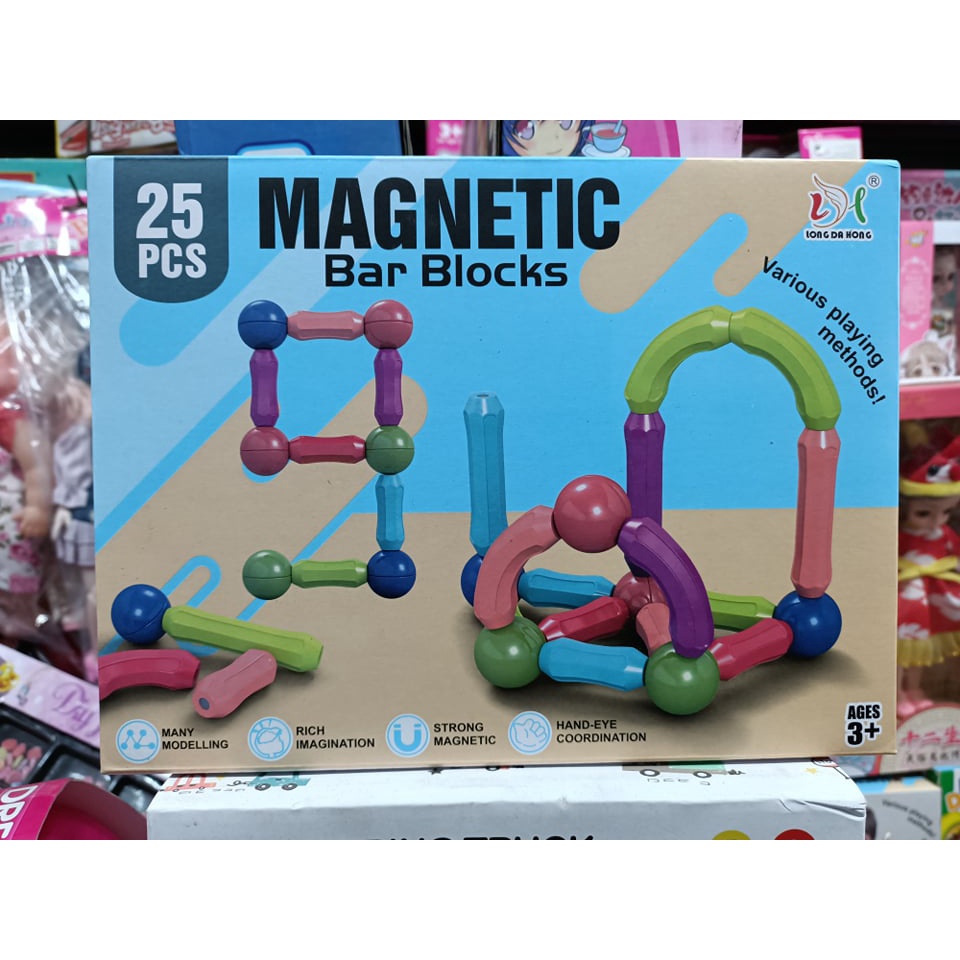 Đồ Chơi Xếp Hình Lắp Ráp Nam Châm 25 36 42 64 Chi Tiết  Magnetic Bar Blocks
