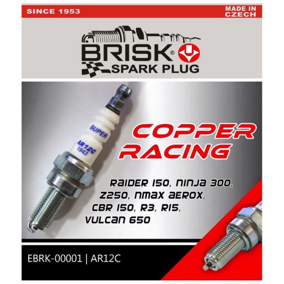[GIÁ RẺ NHẤT] Bugi BRISK AR12C cho Exciter Winner Vario Click Raider Sonic . MS 800 ĐẠI_KA.SHOP