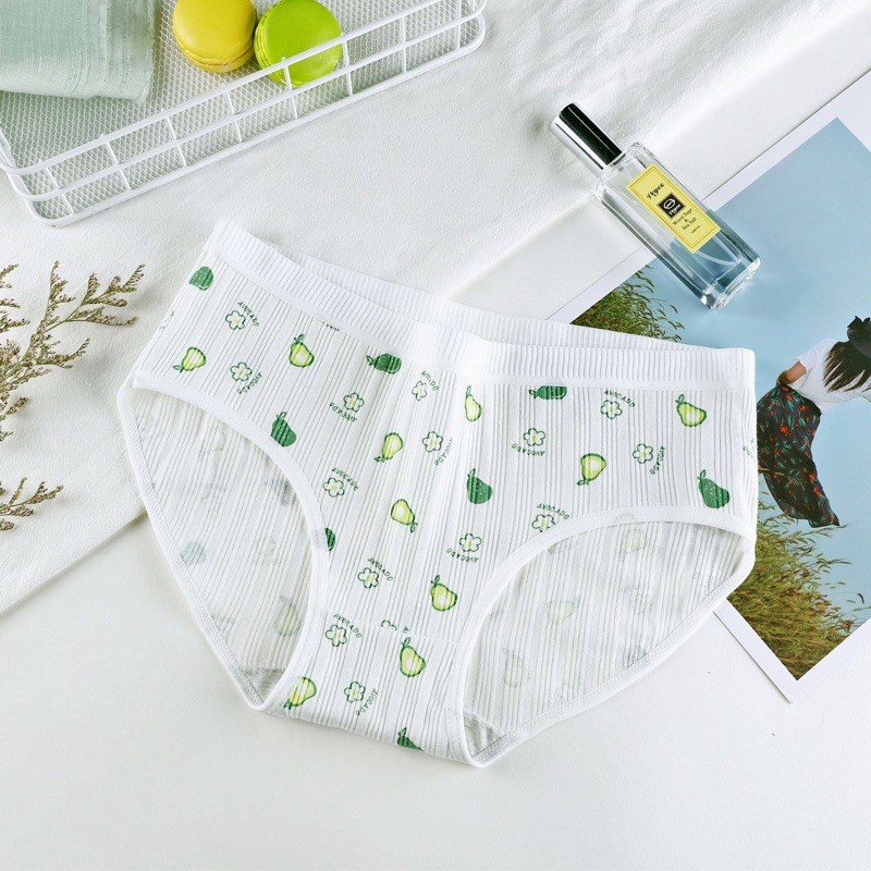 Set 10 Quần lót quả bơ cotton gân tăm co giãn 4 chiều Siêu cute