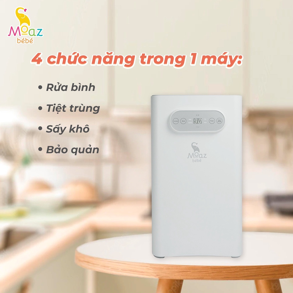 MÁY RỬA BÌNH 3IN1 CÓ TIỆT TRÙNG SẤY KHÔ MOAZ BÉBÉ MB035