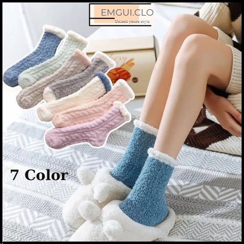 Tất cổ cao nữ, vớ cổ cao len lông cừu cổ bèo phong cách Vintage