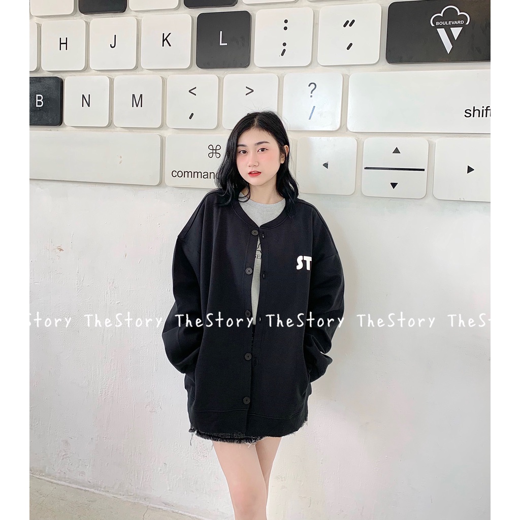 [STORY MADE] [STR] [ẢNH THẬT SHOP CHỤP] Áo cardigan form rộng in chữ A1807