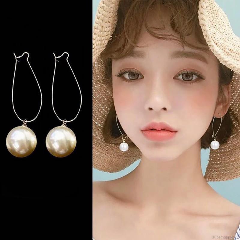 Khuyên tai vòng đính ngọc trai thời trang phong cách cổ điển