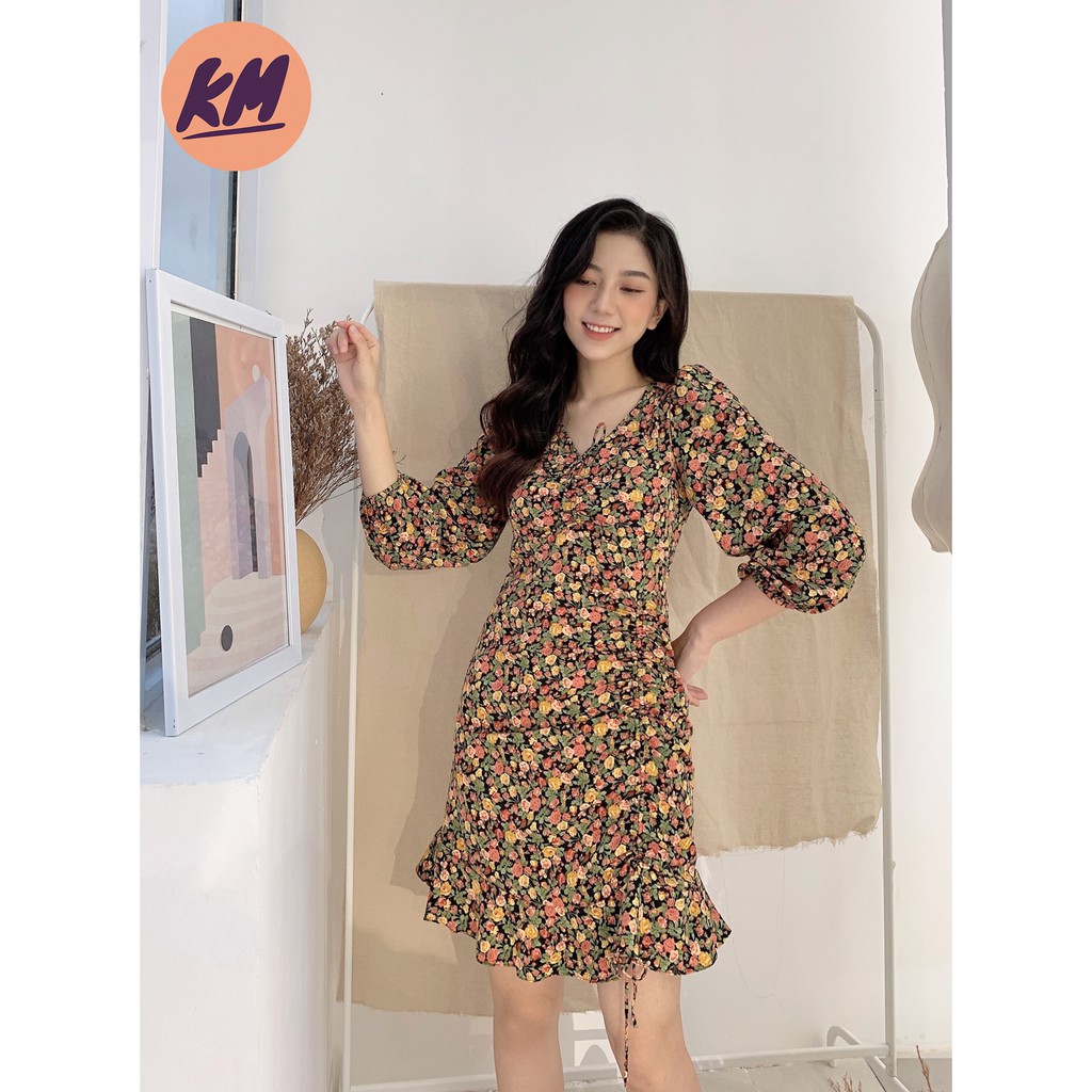 Đầm Hoa Đuôi Cá Rút Dây siêu xinh ( Ảnh thật) | BigBuy360 - bigbuy360.vn