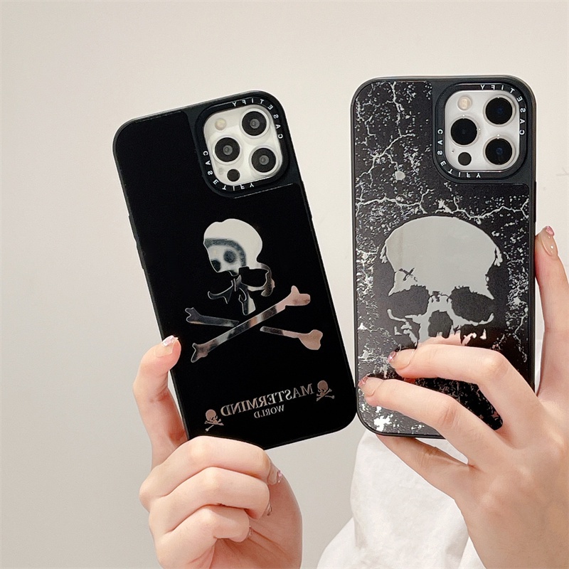 Ốp Điện Thoại TPU Cứng Chống Sốc Tráng Gương In Hình Đầu Lâu Cho iPhone 11 13 12 Pro Max 7 8 Plus XR X XS Max
