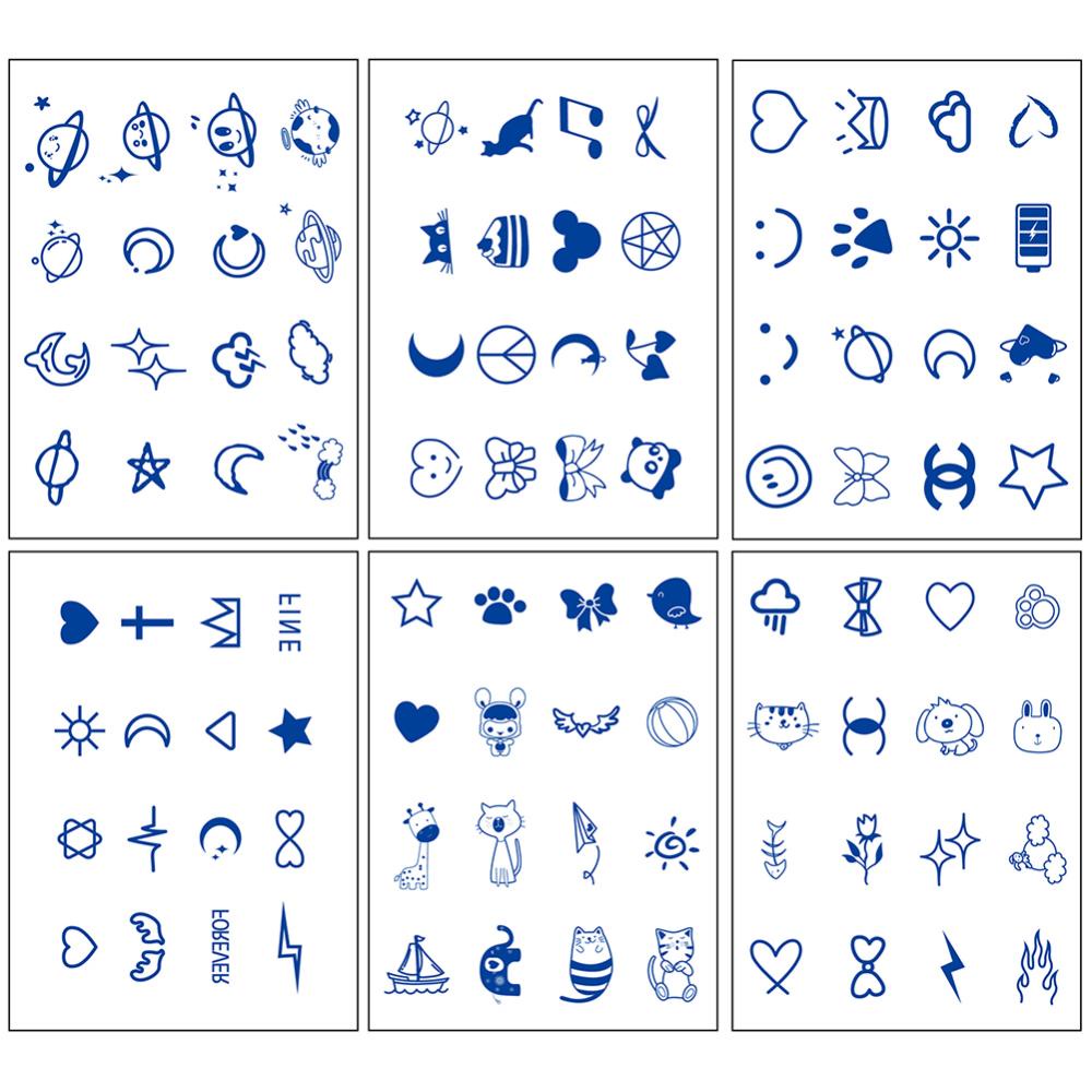 Set 6 Hình Xăm Dán Chống Nước Lâu Trôi Hình Thảo Dược Dễ Thương A3P1