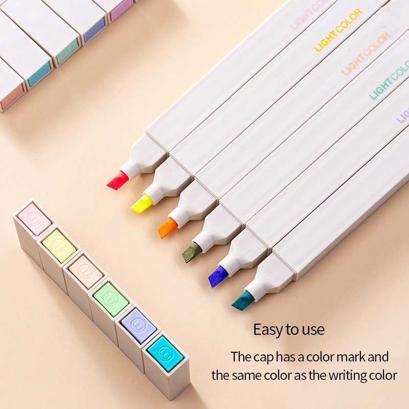 Bút đánh dấu hai đầu màu pastel họa tiết hoạt hình DIY dành cho học sinh