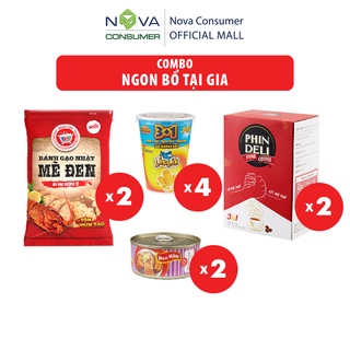 Combo Ngon bổ tại gia (Đồ hộp Master T, Xúc Xích Dinh Dưỡng Xuxifarm, Bánh gạo Tê Tê, Cà Phê Hòa Tan PhinDeli 3in1)