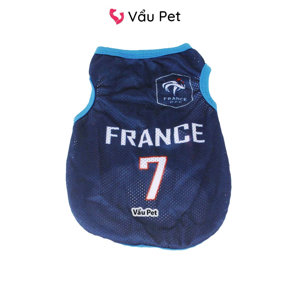 Áo cho chó mèo ba lỗ lưới bóng đá - Quần áo cho chó poodle, con, lớn, mèo, thú cưng Vẩu Pet Shop