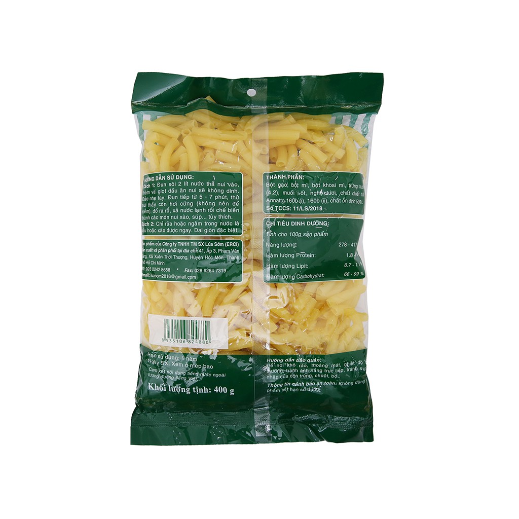 Nui trứng cao cấp Erici gói 400g